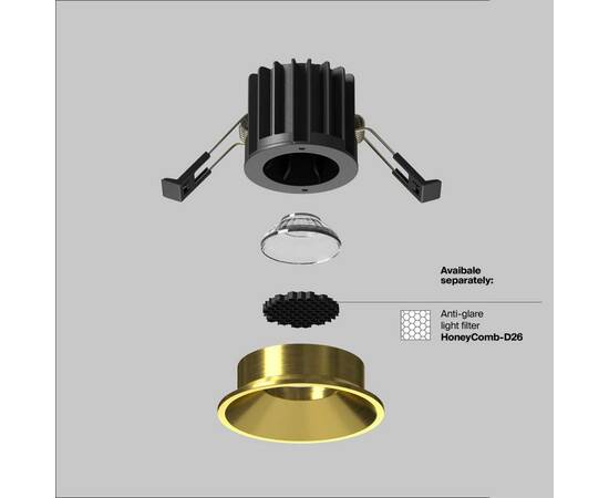 Встраиваемый светодиодный светильник Maytoni Round DL058-7W4K-BS, изображение 5