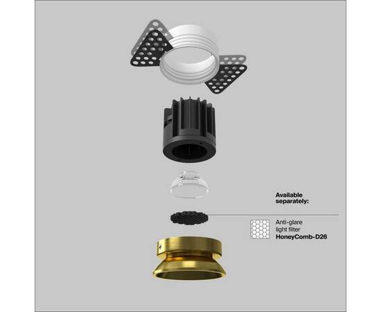 Встраиваемый светодиодный светильник Maytoni Round DL058-12W3K-TRS-BS, изображение 6