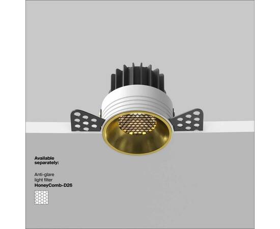 Встраиваемый светодиодный светильник Maytoni Round DL058-12W3K-TRS-BS, изображение 8