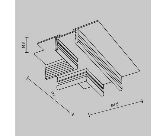 Т- образный коннектор встраиваемый Maytoni Technical TRA172CT-12B, изображение 3