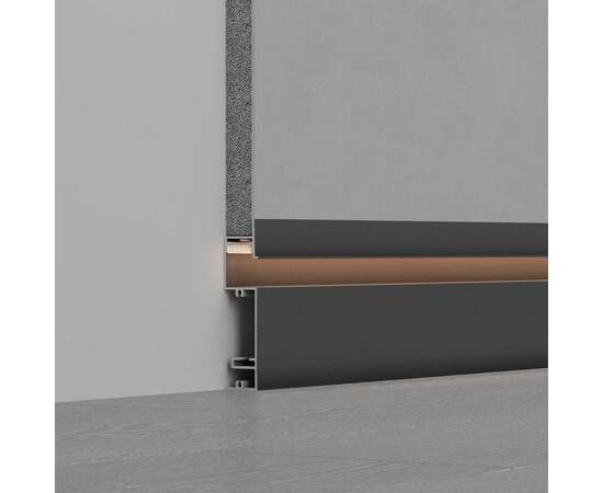 Профиль встраиваемый Arlight Plintus-H73-F-2000 Black 043480, изображение 3