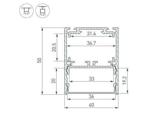 Профиль Arlight SL-Line-4050-3L-2000 Anod Black 044670, изображение 5
