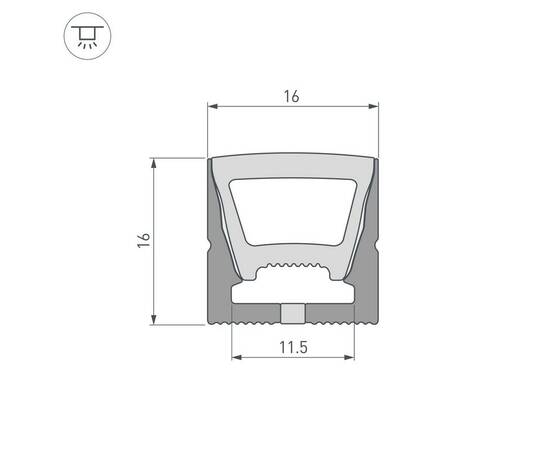 Профиль Arlight WPH-Flex-1616-Top-S11-5M Black 045759, изображение 2