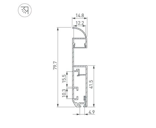 Профиль Arlight Plintus-H80-2000 Anod 046390, изображение 2