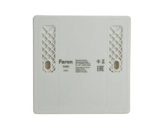 Выключатель одноклавишный беспроводной Feron Smart белый TM91 51020, изображение 2