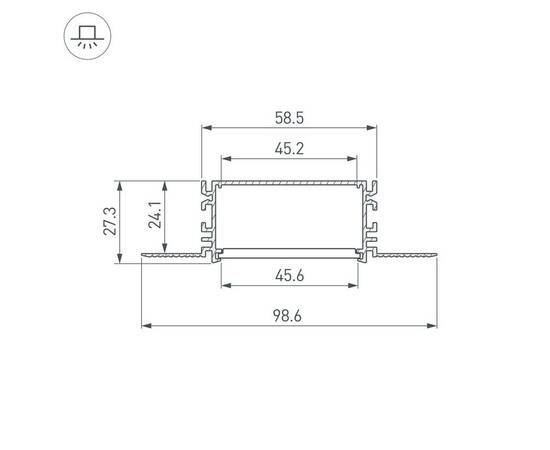 Профиль встраиваемый Arlight Fantom-Bent-W49-Side-2000 Anod 046423, изображение 2