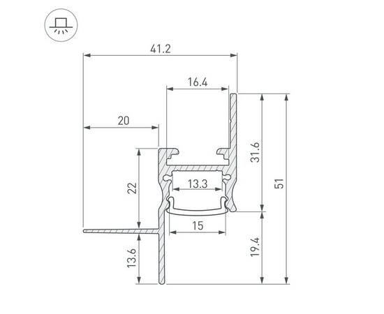 Профиль встраиваемый Arlight Сeil-S14-Shadow-T-3000 Black 045555, изображение 2