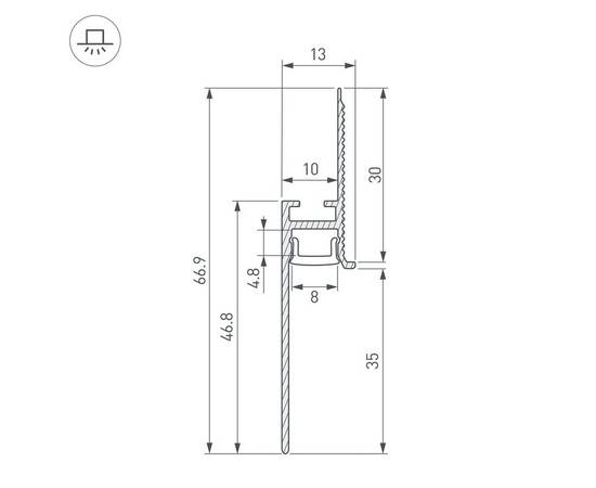 Профиль встраиваемый Arlight Plintus-Fantom-H35-2000 White 043666, изображение 2