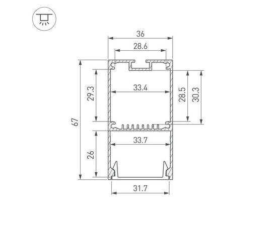 Профиль Arlight Line-S-3667-2000 Black 042901, изображение 2