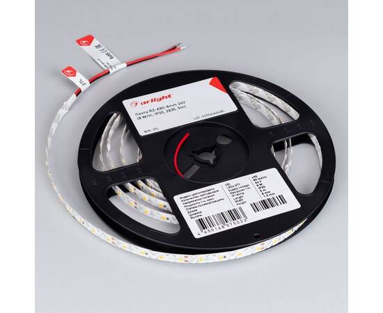 Светодиодная лента Arlight 8W/m 80Led/m 2835SMD теплый белый 5M RZ-A80-8mm 24V Warm3500 046014, изображение 2