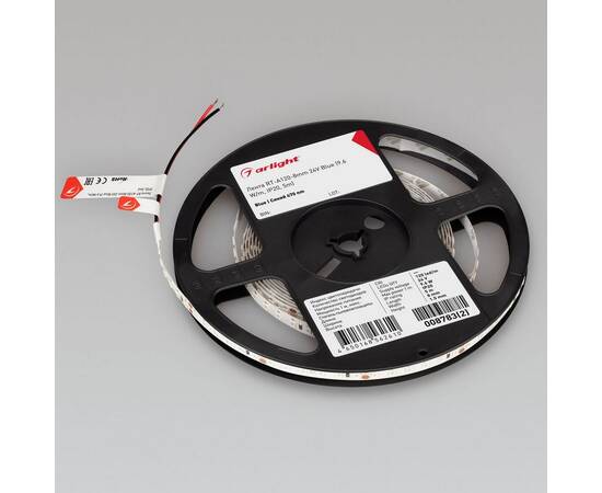 Светодиодная лента Arlight 6W/m 120Led/m 2835SMD синий 5M RT-A120-8mm 24V Blue 008783(3), изображение 2