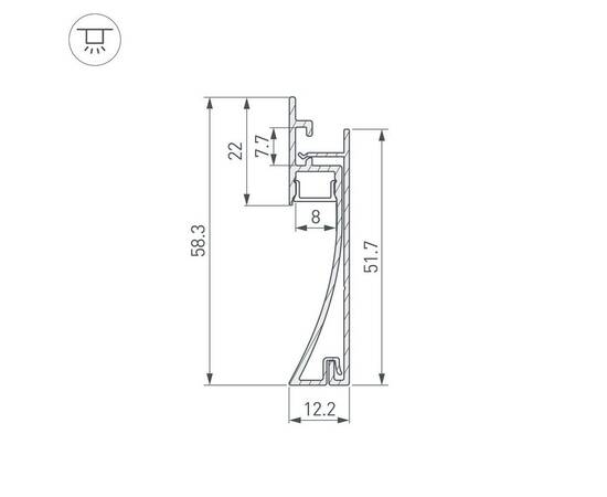 Профиль встраиваемый Arlight Plintus-H58-F-2000 White 045297, изображение 2