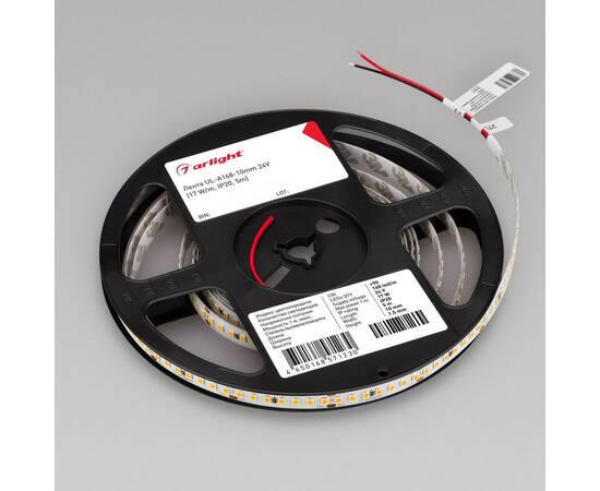 Светодиодная лента Arlight 17W/m 168Led/m 2835SMD теплый белый 5M UL-A168-10mm 24V Warm3000 042326, изображение 3