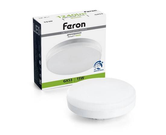 Лампа светодиодная диммируемая Feron GX53 15W 4000K матовая LB-457 51068