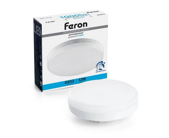 Лампа светодиодная диммируемая Feron GX53 12W 6400K матовая LB-456 51066