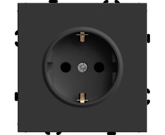 Розетка 2P+PE Stekker Эмили со шторками черный уголь RST16-5110-05 49854