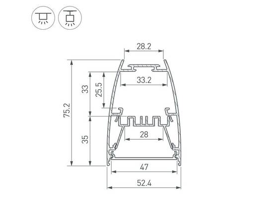 Профиль Arlight Line-5075-U-Honeycomb-2000 Black 044885, изображение 2