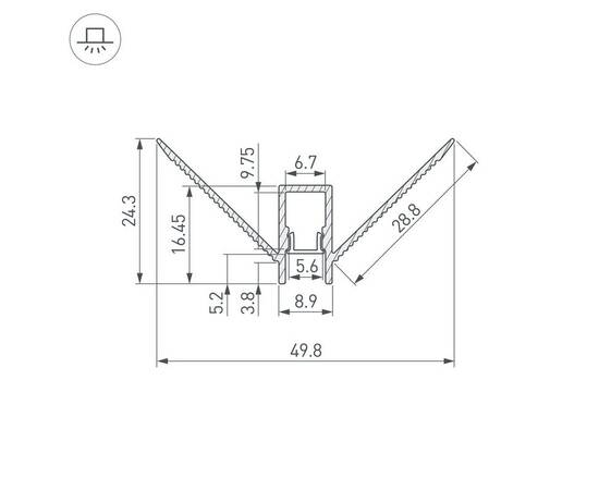 Профиль встраиваемый Arlight Decore-S6-Ext-Comfort-2000 Anod внешний 043162, изображение 2