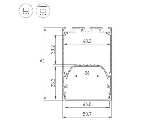 Профиль Arlight Line-S-5075-2000 Anod 041646, изображение 2