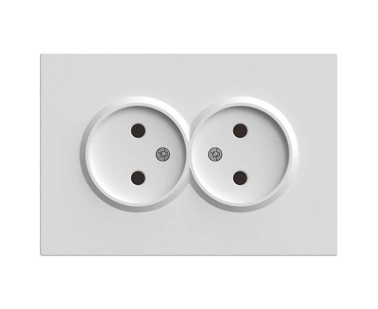 Розетка двойная 2P Stekker Эмили со шторками белый фарфор RST16-5116-01 49877