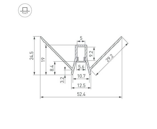Профиль встраиваемый Arlight Decore-S6-Ext-V-Comfort-2000 Anod внешний 043163, изображение 2