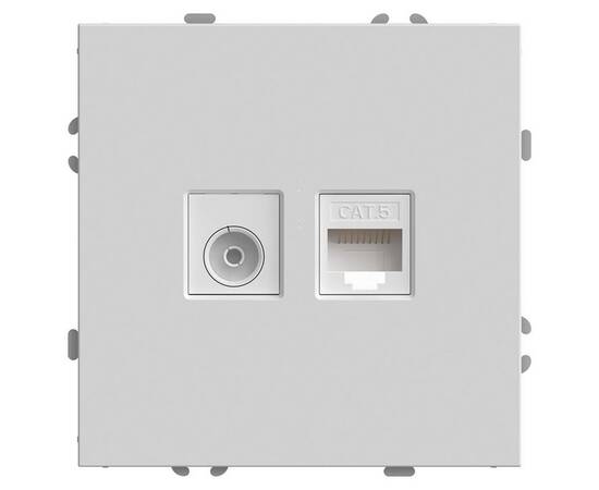 Розетка телевизионная TV + компьютерная RJ-45 Stekker Эмили белый фарфор RST00-5106-01 49872