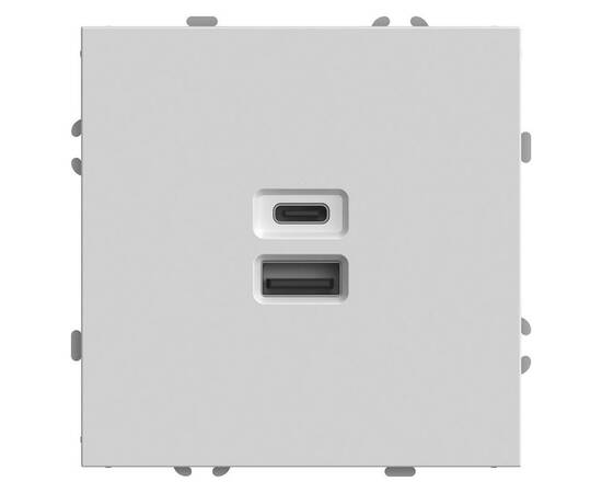 Розетка двухместная USB + Type C Stekker Эмили белый фарфор RST10-5115-01 49879