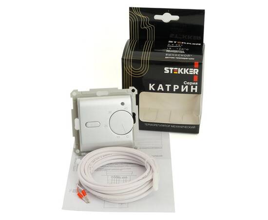 Терморегулятор для теплого пола Stekker Катрин серебро GLS00-7117-03 49742, изображение 2