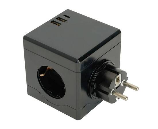 Разветвитель сетевой Stekker 3гн с/з 2хUSB A+Type C ADP16-33-21 49658