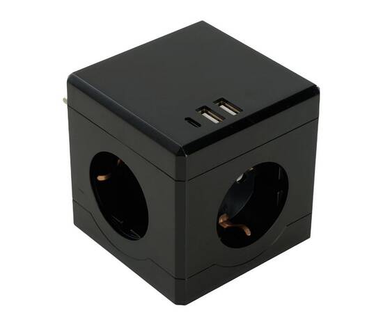 Разветвитель сетевой Stekker 3гн с/з 2хUSB A+Type C ADP16-33-21 49658, изображение 4