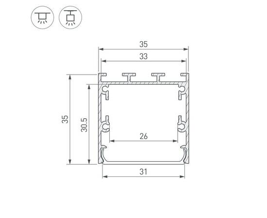 Профиль Arlight Line-S-3535-2000 Anod 041641, изображение 2