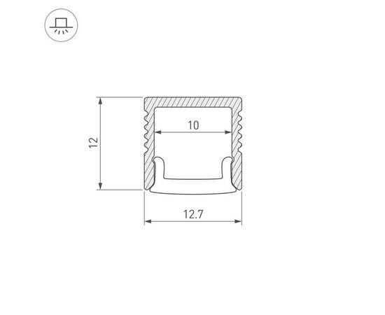 Профиль встраиваемый Arlight Fantom-Bent-W12-Side-2000 Anod 040326(1), изображение 2