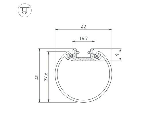 Профиль Arlight Round-D40-2000 Anod 044517, изображение 2