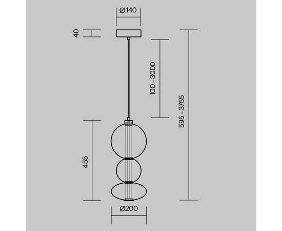 Подвесной светильник Maytoni MOD307PL-L24B3K, изображение 6