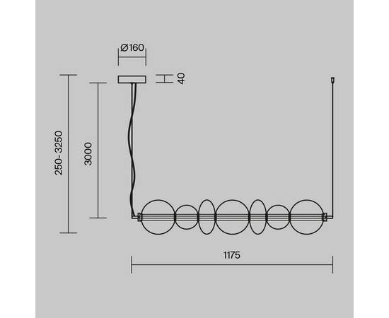 Подвесной светильник Maytoni MOD307PL-L40B3K, изображение 3