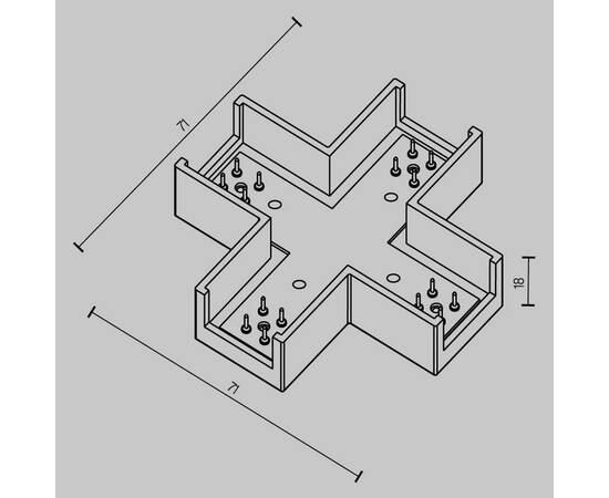 Коннектор питания X-образный Maytoni Technical TRA160CX-11B, изображение 3