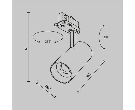Трековый светильник Maytoni Technical TR197-3-12WCCT-M-W, изображение 7