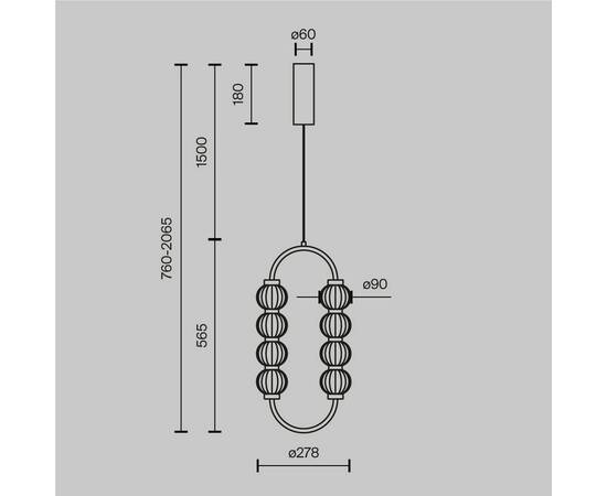 Подвесной светодиодный светильник Maytoni Amulet MOD555PL-L11G3K, изображение 2