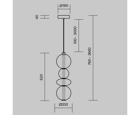 Подвесной светильник Maytoni MOD307PL-L36B3K, изображение 4