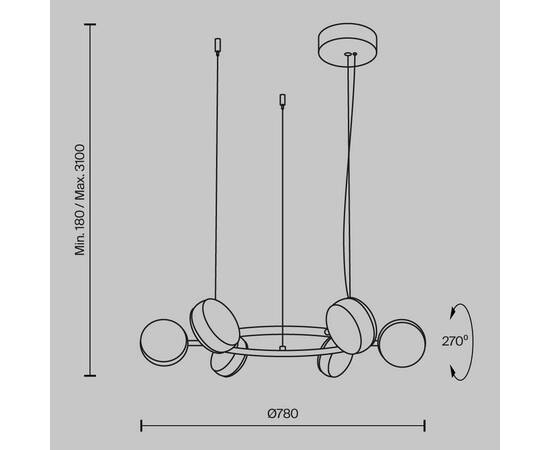 Подвесной светильник Maytoni MOD299PL-L60BS3K, изображение 4