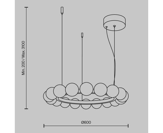 Подвесной светильник Maytoni MOD331PL-L32BS3K, изображение 2