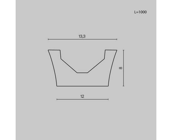 Профиль для шинопровода Maytoni Technical TRA160MP-1B, изображение 2