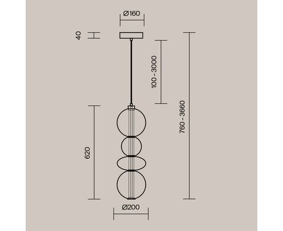 Подвесной светильник Maytoni MOD307PL-L36BS3K, изображение 4