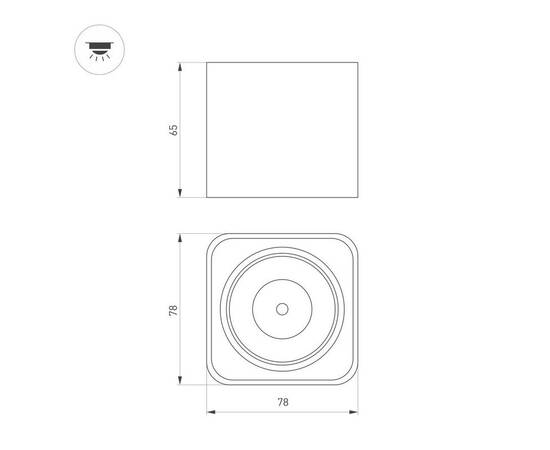 Потолочный светодиодный светильник Arlight SP-Dice-S78x78-10W Warm3000 046633, изображение 2