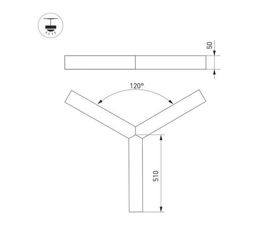 Подвесной светодиодный светильник Arlight SP-Rays-3-Hang-5050-510-35W Day4000 049207, изображение 2