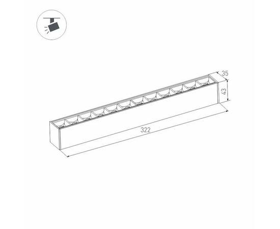 Трековый светодиодный светильник Arlight Mag-Laser-45-L320-12W Day4000 046525, изображение 2