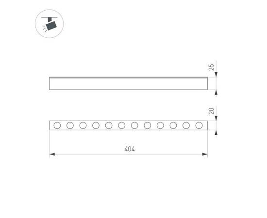Трековый светодиодный светильник Arlight Mag-Dots-25-L400-12W Day4000 046325, изображение 2