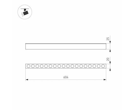 Трековый светодиодный светильник Arlight Mag-Dots-25-L600-18W Warm3000 046327, изображение 2