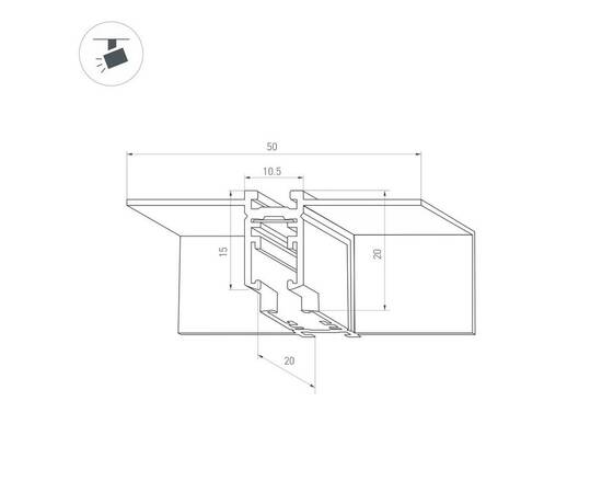 Коннектор L-образный внутренний встраиваемый Arlight Mag-Microcosm-Con-FDW-L90-Int 044525, изображение 2