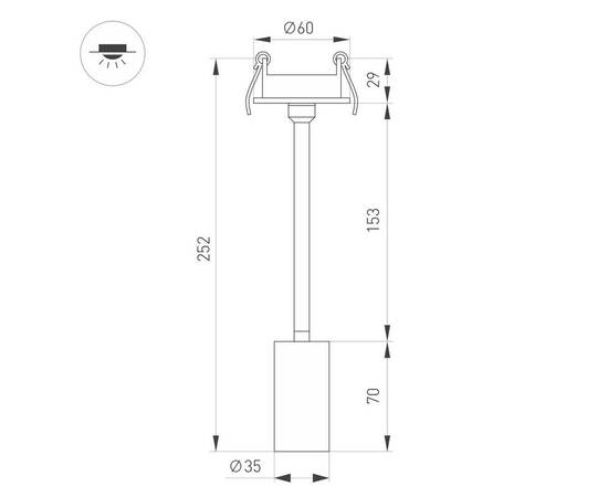 Встраиваемый светодиодный спот Arlight LGD-Periscope-R35-6W Warm3000 045200, изображение 2